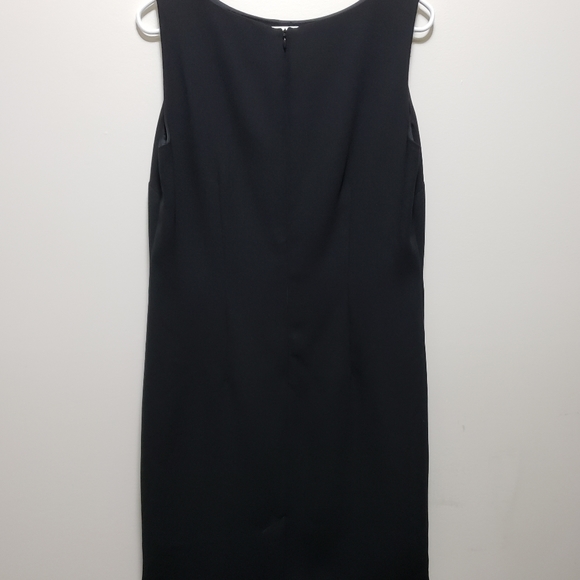 Vintage Pierre Cardin Classic Black Sleeveless Midi Dress Lined Back ZipSize 14 - Picture 2 of 9